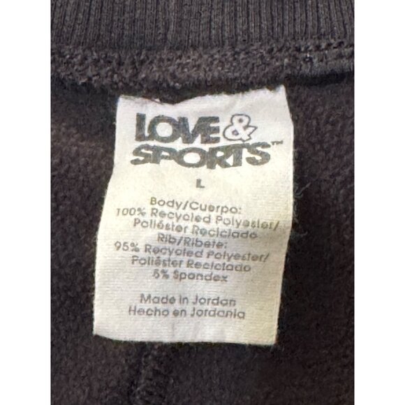 Love & Sports Recycled Polyester Joggers Black Soot Size L - Picture 4 of 8